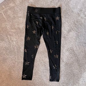 TEREZ size XL 3” waistband black star print full length leggings